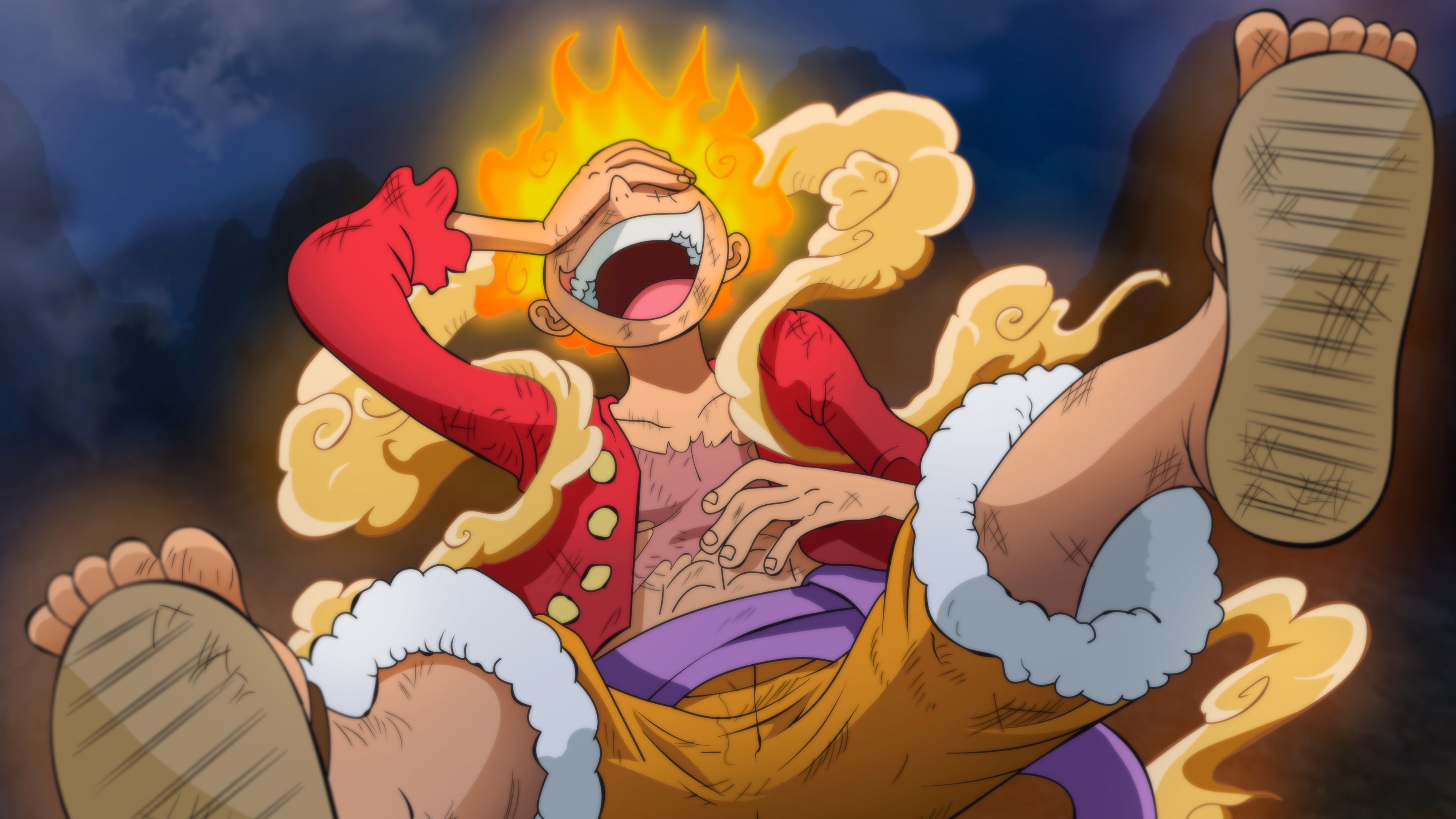 luffy, gear 5, sun god, nika, one piece, 4k