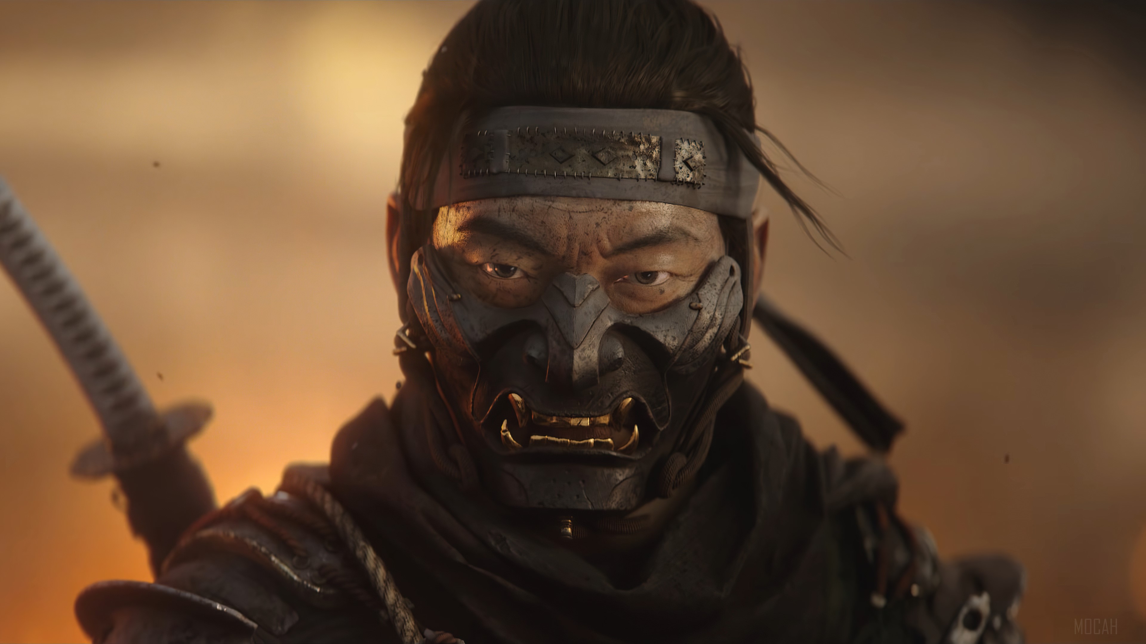 Ghost of Tsushima, Video Game, Jin Sakai, Samurai, Oni, Mask 4k