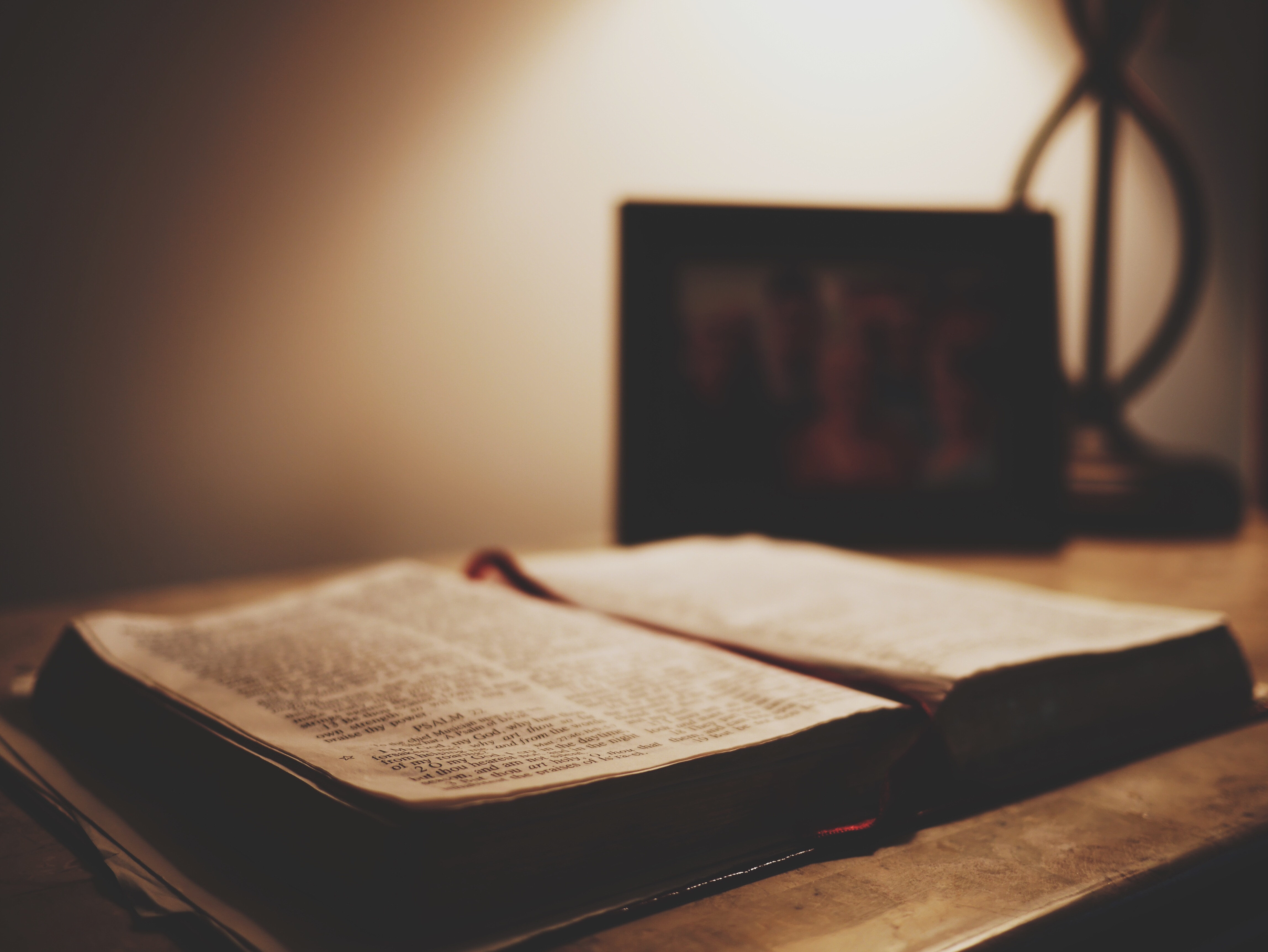 4592x3448 meditate, warm, lamp, meditation, bible study, reading, psalm, well-read, desk, indoor light, Public domain images, read, warmth, vintage, study, night time, photo, devotion, tabletop, book, bible