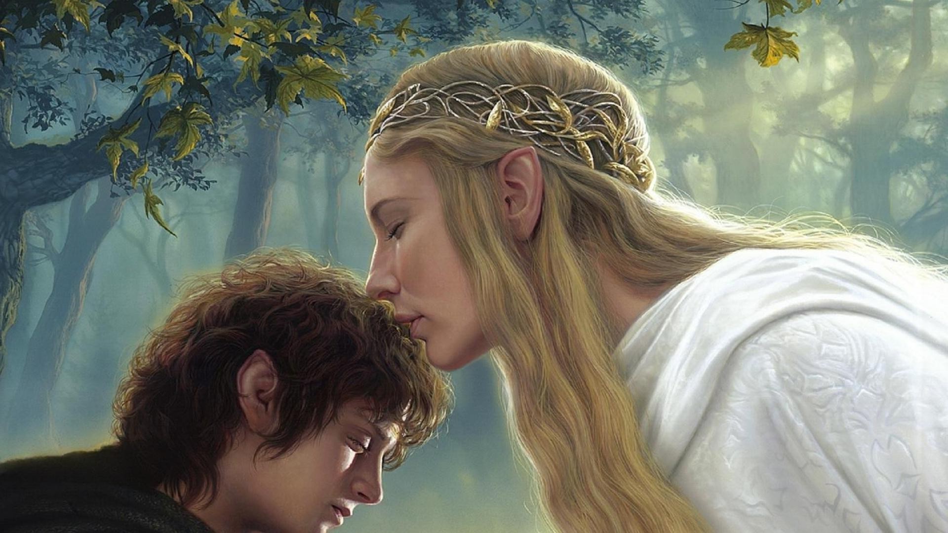 1920x1080 galadriel frodo baggins cate blanchett elijah wood the lord of the rings fantasy art JPG 330 kB